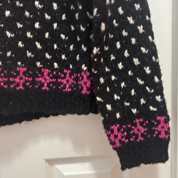 J Crew Jacquard Faie isle sweater Black,Small, Preppy. Cabincore, Wool, Holiday - Picture 8 of 16